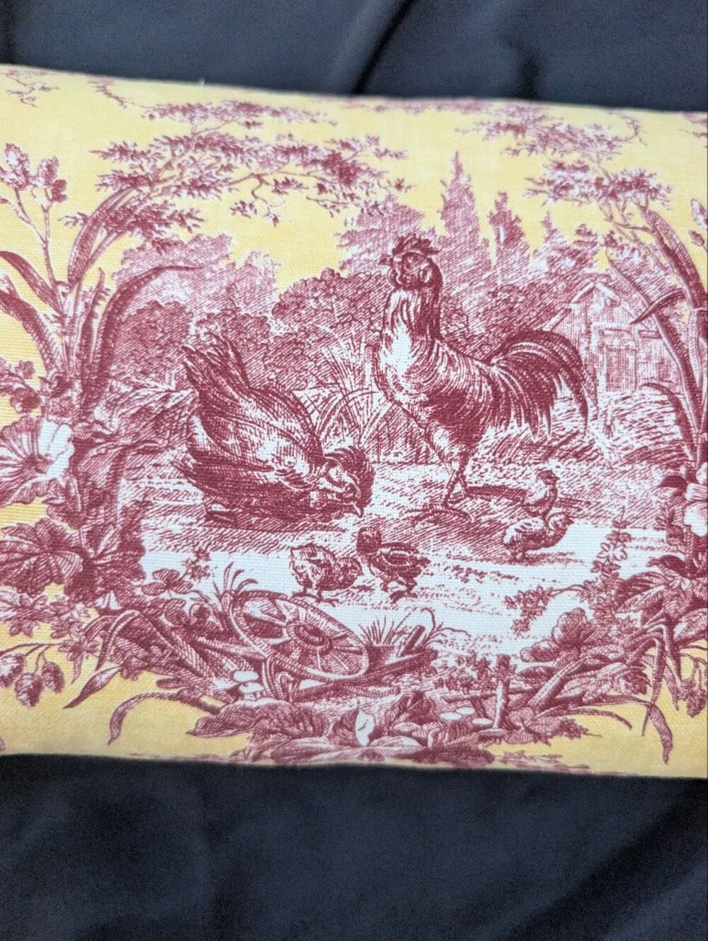 Waverly Toile Throw Pillow, La Petite Ferme Rooster French Country Pillow